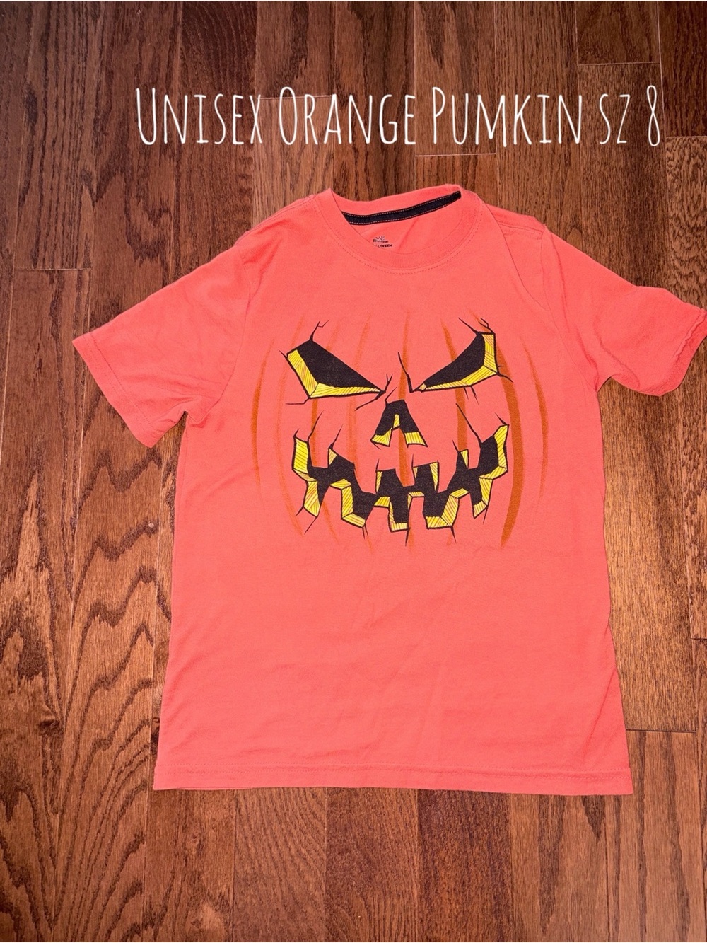 Unisex Orange Pumpkin Kids Halloween Shirt sz 8